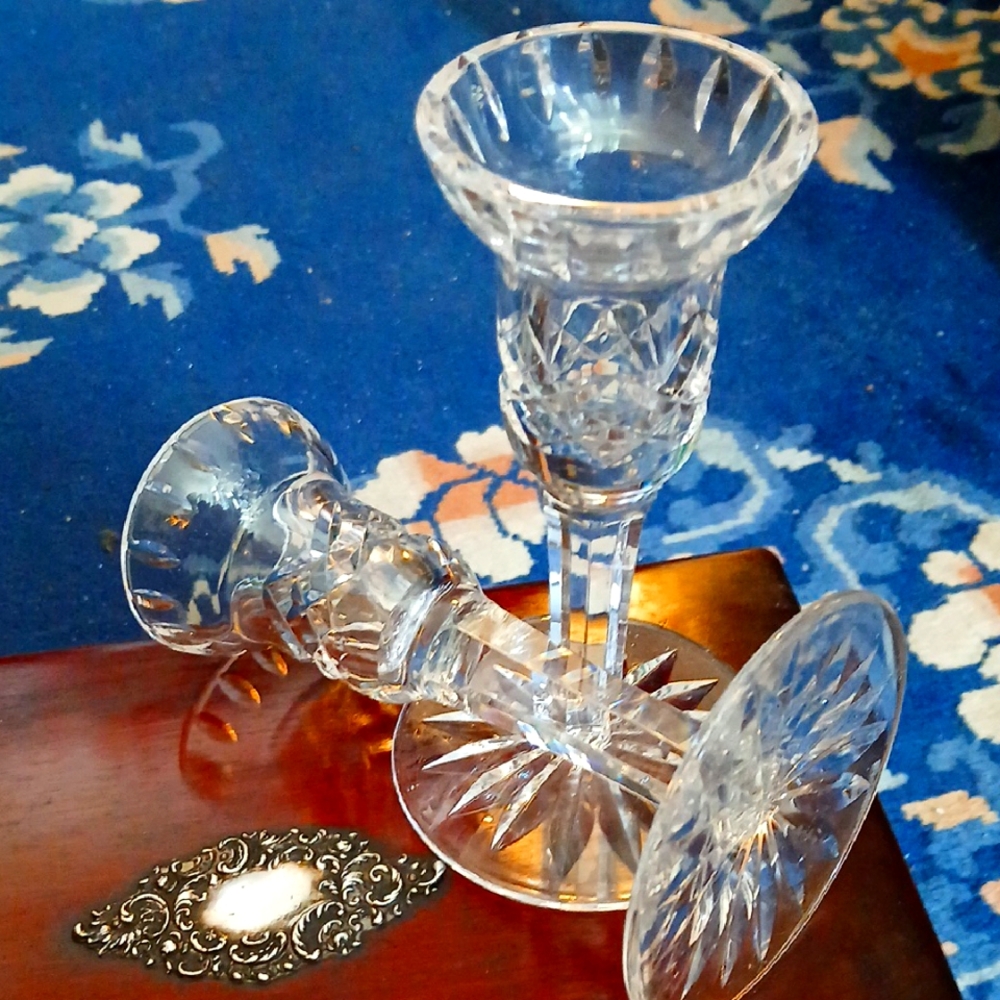 Elegant Waterford Lismore Crystal Candle Holders